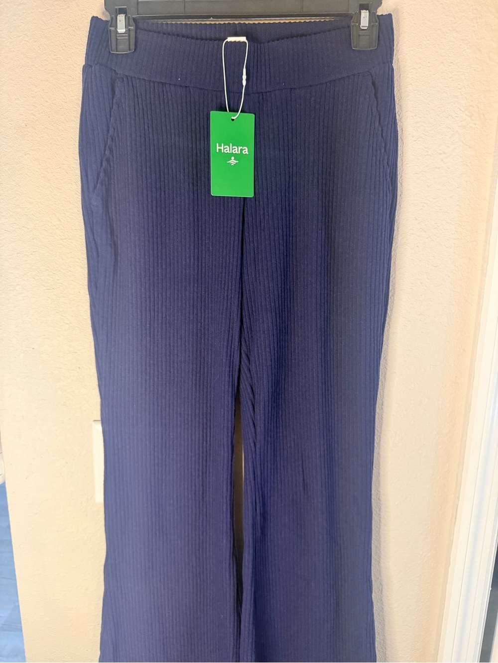 Women’s Soft Ribbed Wide-Leg Pants - Navy Halara